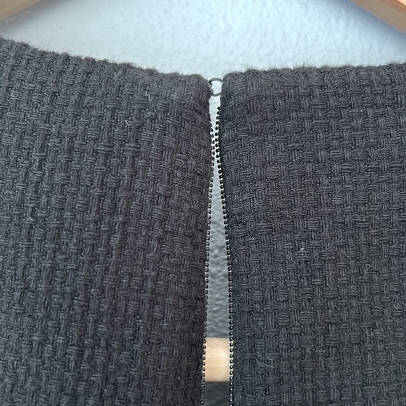 Anthropologie • 4.Collective Black Cap Sleeve Textured Knit Sheath Dress Size 8 - Picture 13 of 15